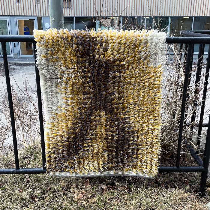 Retro handknuten ryamatta