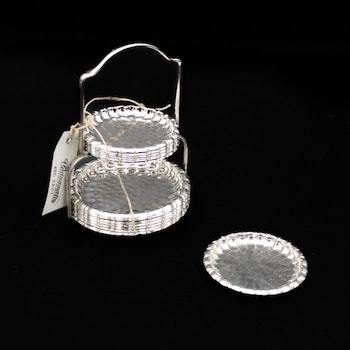 Glasunderlägg, nysilver