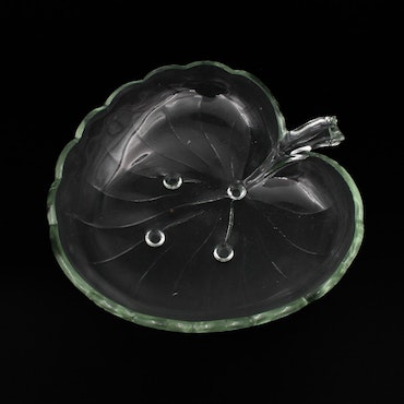 Uppläggningsfat - Näckrosblad, Hovmantorp Glasbruk